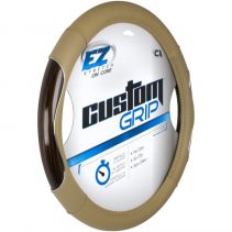EZ Custom Grip Wood Leather Steering Wheel Cover